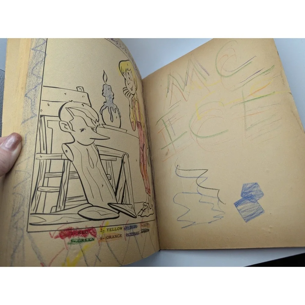 Vintage Pinocchio Color By Number Book Complete Story Clover‎ Coloring Pages